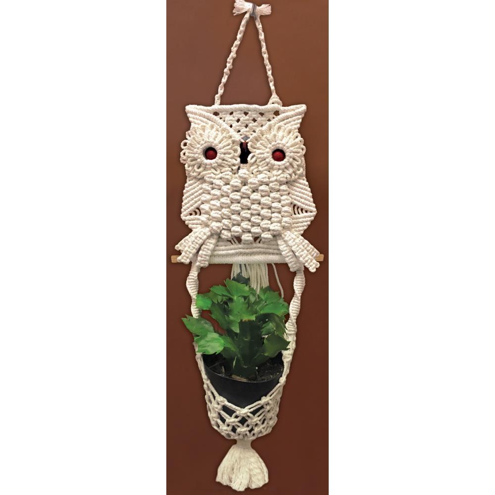 Design Works Zenbroidery Macramé Wall Hanging Owl Kit