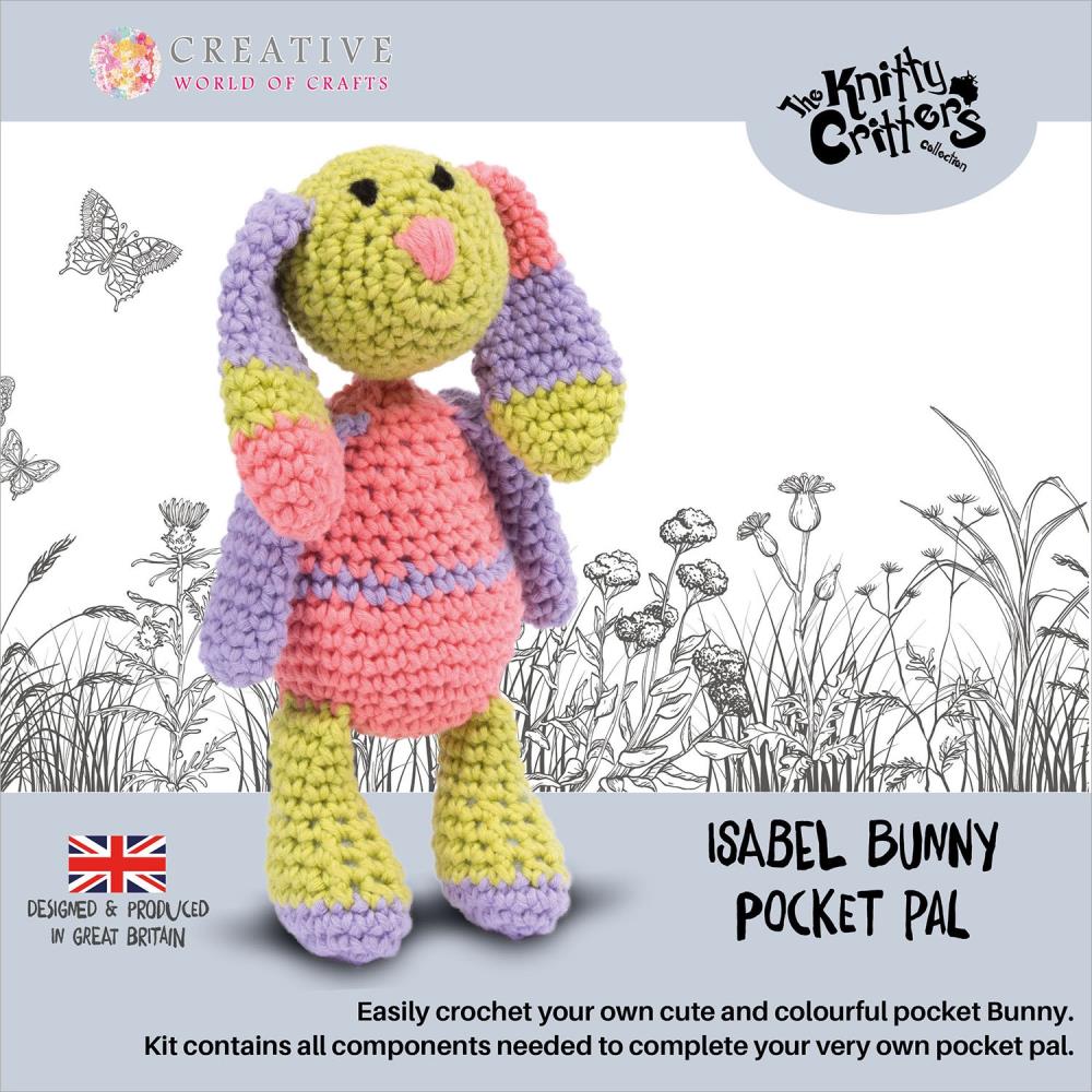Knitty Critters Pocket Pal Crochet Kit Isabel Bunny - a pastel rabbit