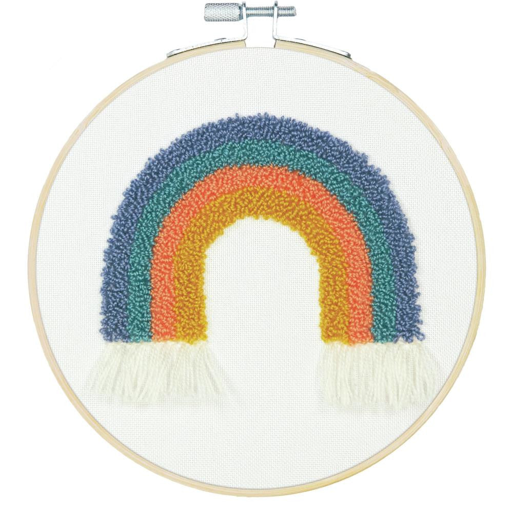 Feltworks Dimensions Punch Needle Kit 8" Round - Rainbow - a rainbow pattern