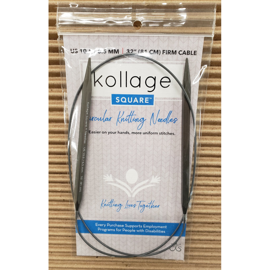 Kollage Square knitting needles with firm cables in package