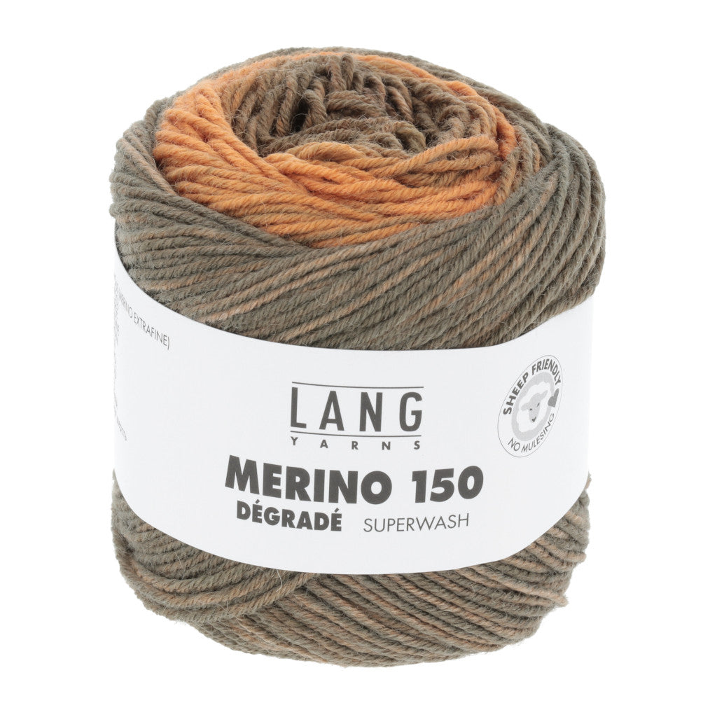 Lang Merino 150 Dégradé 0006 - a variegated grey and orange colorway