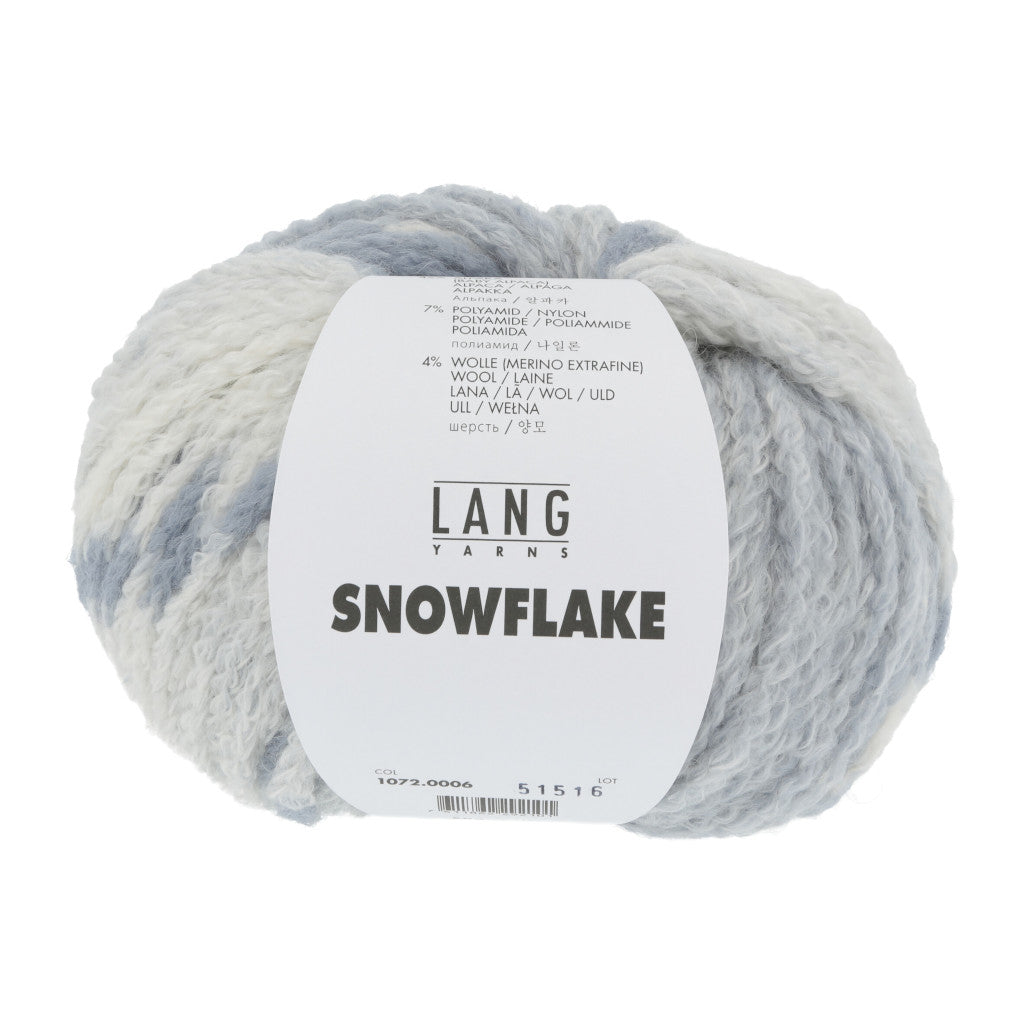 Lang Snowflake 0006 - a variegated white and powder blue colorway