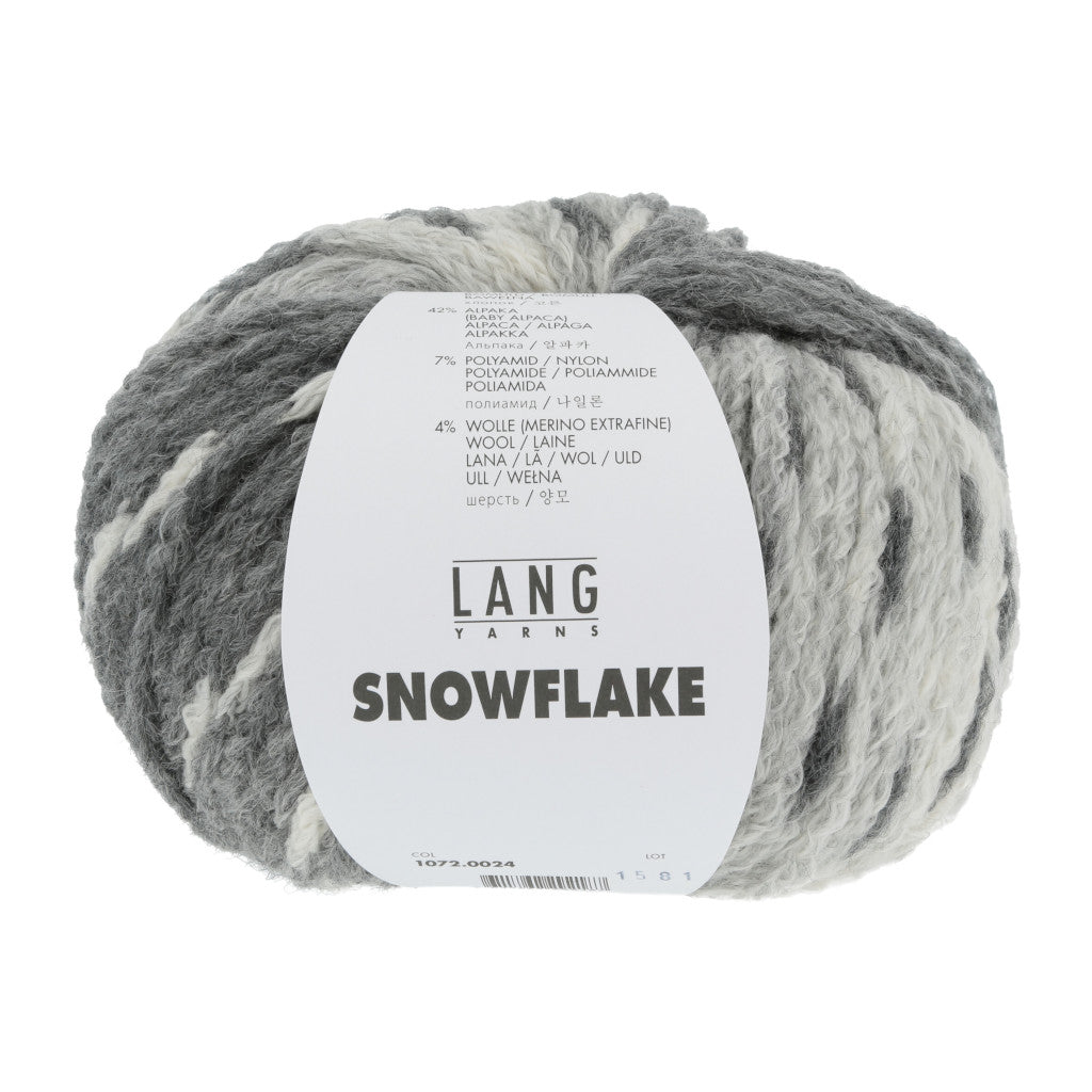 Lang Snowflake 0024 - a variegated white and blue-grey colorway