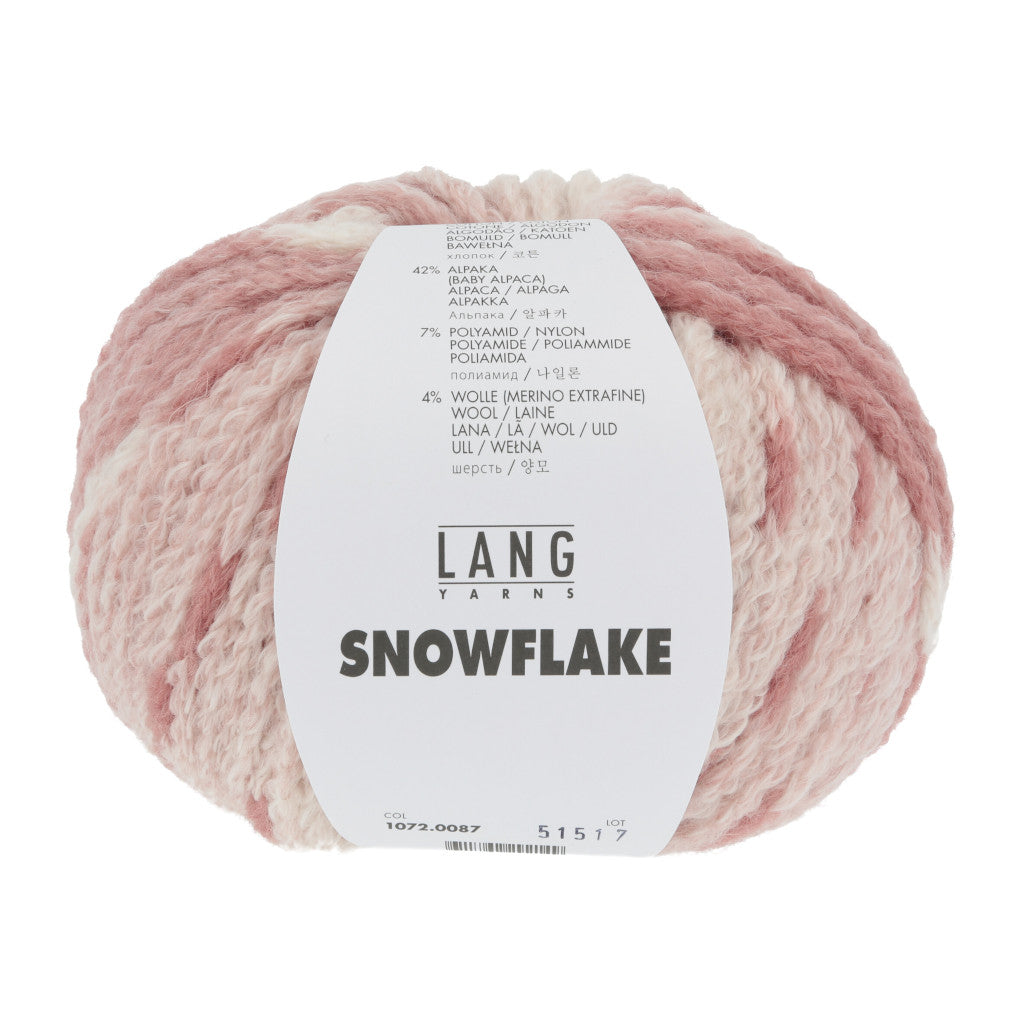 Lang Snowflake 0087 - a variegated white and pink colorway