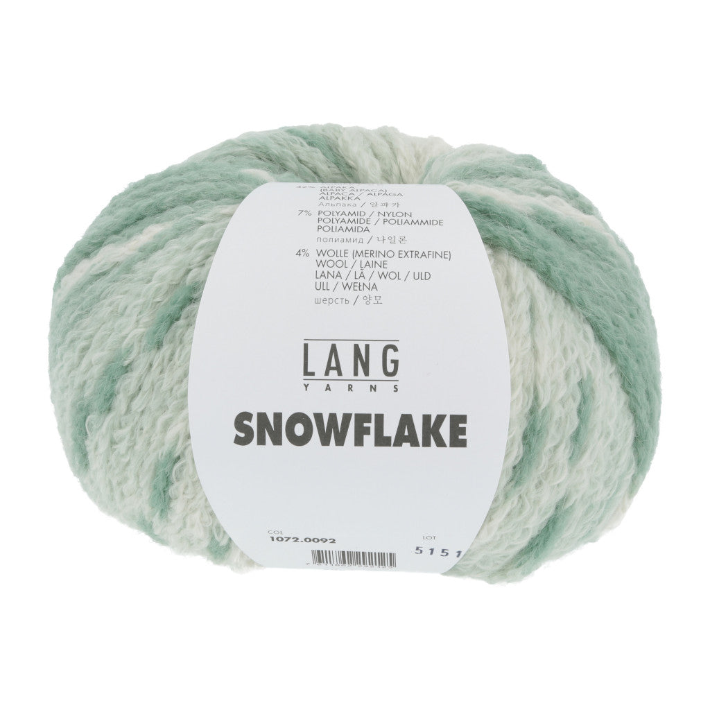 Lang Snowflake 0092 - a variegated white and mint green colorway