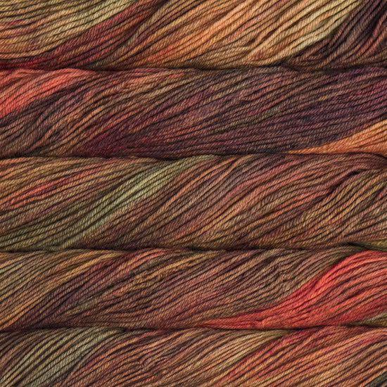Malabrigo Rios in Volcan - a variegated orange, purple, and faded green colorway