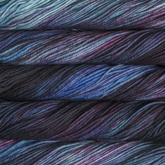 Malabrigo Rios in Whale's Road - a variegated blue, purple and black colorway