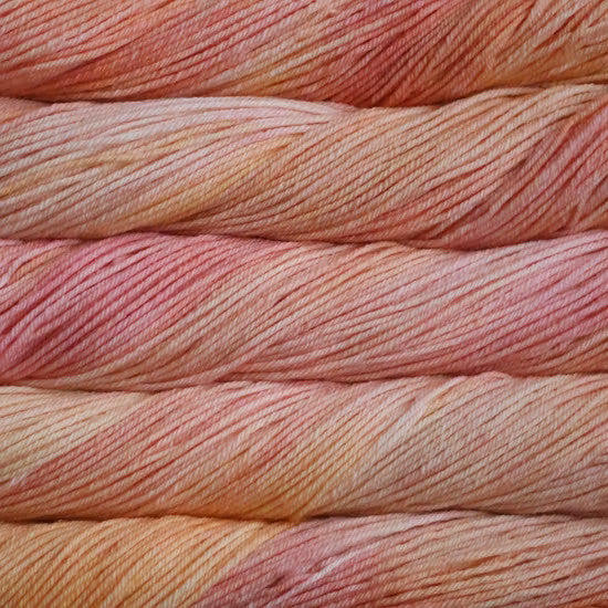 Malabrigo Rios in Peachy - a variegated pink and orange colorway