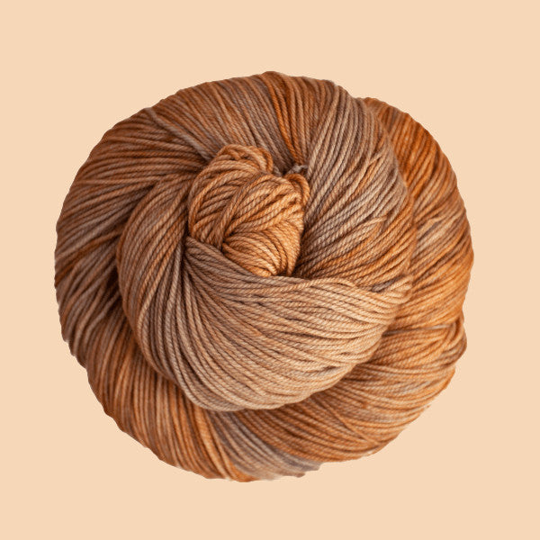 Malabrigo Sock Yarn in Gepetto - a variegated copper orange colorway