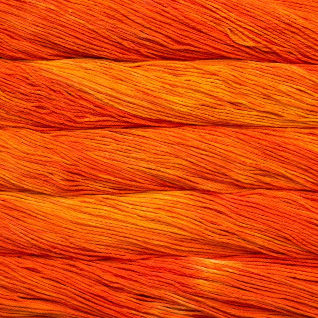 Malabrigo Verano DK Yarn in Mandarin - a bright orange colorway