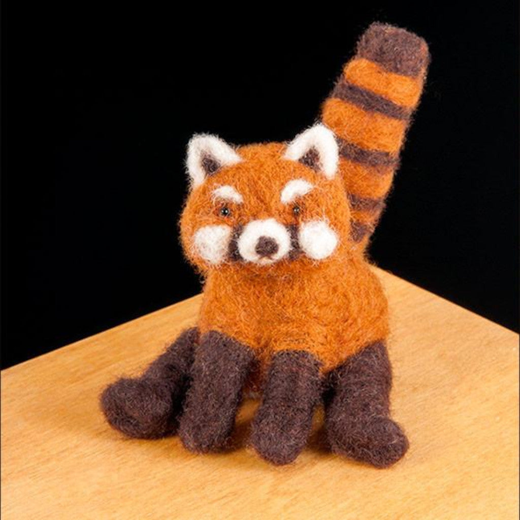 Woolpets red panda needle felting kit - an orange and brown red panda