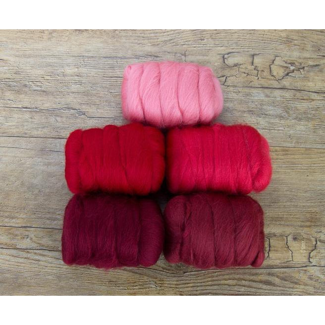 Paradise Fibers Mixed Merino Wool Bag - Rosy Red-Fiber-