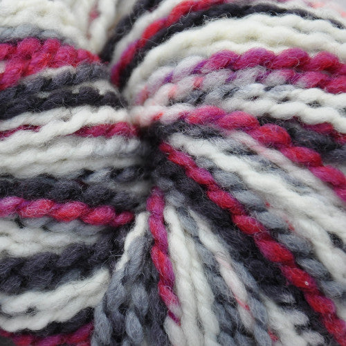 Brown Sheep Lana Boucle' in Pewter Pink - a variegated colorway in white, grey, black and pink