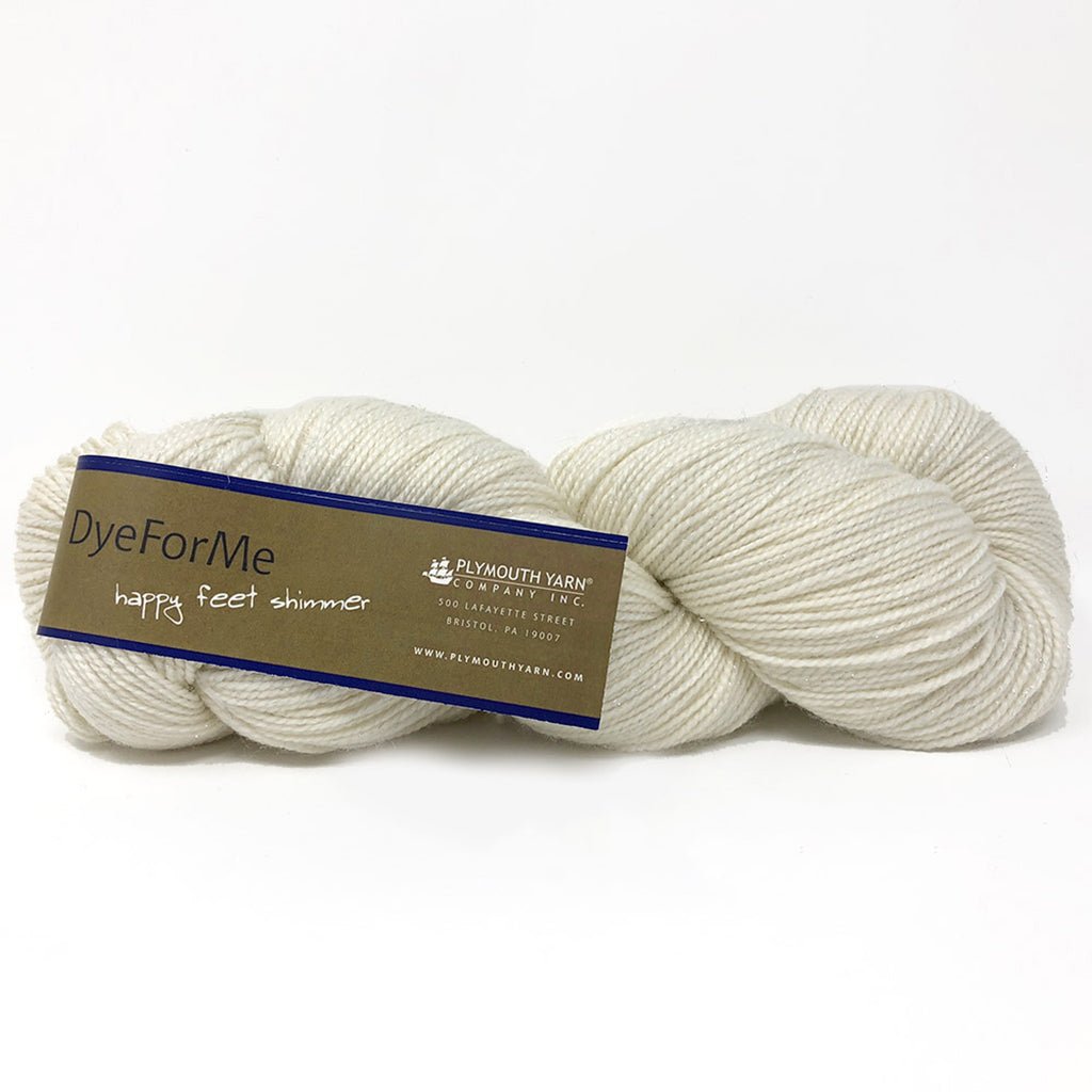 Plymouth DyeForMe Undyed Sock Yarn - Happy Feet Shimmer - Paradise Fibers