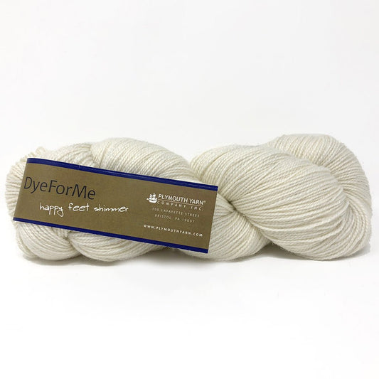 Plymouth DyeForMe Undyed Sock Yarn - Happy Feet Shimmer - Paradise Fibers