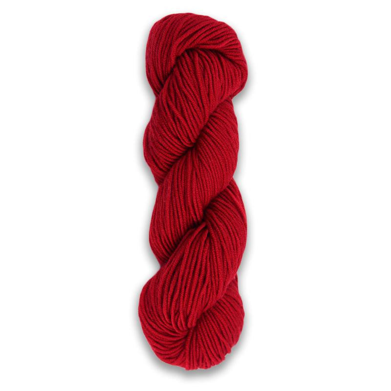 A twisted hank of Plymouth DK Merino Superwash - Red