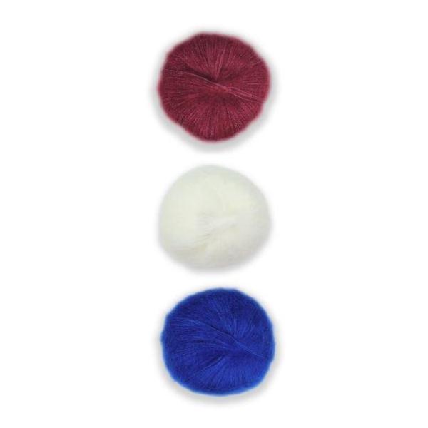 Plymouth Adriafil KidSeta Gradient Cowl Kit-Kits-Amaranth/White/Cobalt Blue-