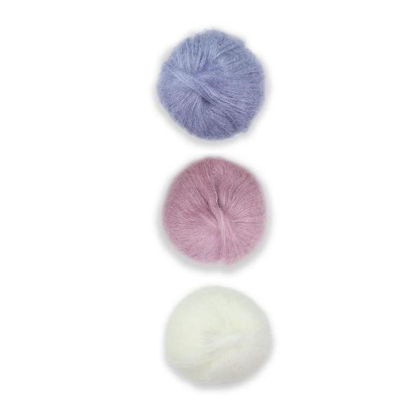 Plymouth Adriafil KidSeta Gradient Cowl Kit-Kits-Blue/Old Rose/White-
