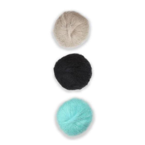 Plymouth Adriafil KidSeta Gradient Cowl Kit-Kits-Ecru/Black/Jade-