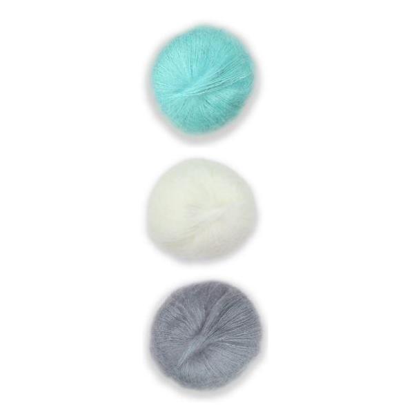 Plymouth Adriafil KidSeta Gradient Cowl Kit-Kits-Jade/White/Pearl Grey-