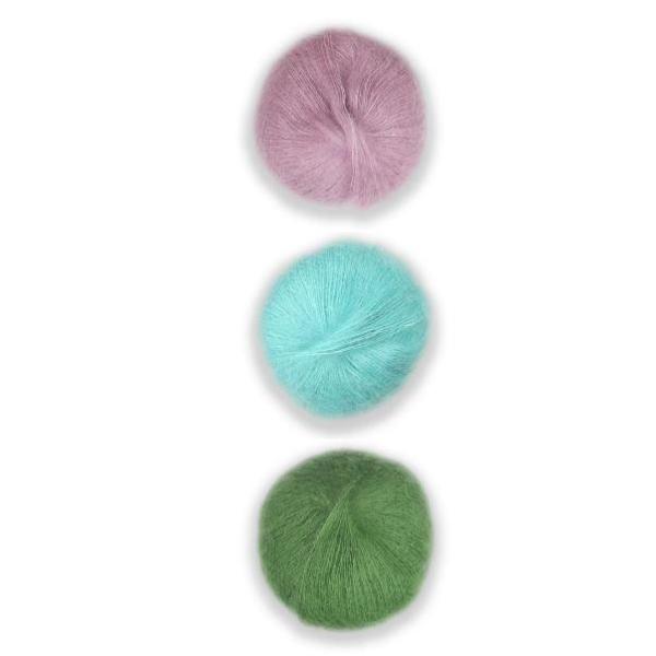 Plymouth Adriafil KidSeta Gradient Cowl Kit-Kits-Old Rose/Jade/Pistachio-