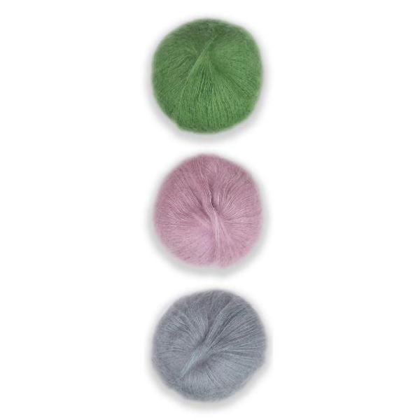 Plymouth Adriafil KidSeta Gradient Cowl Kit-Kits-Pistachio/Old Rose/Pearl Grey-