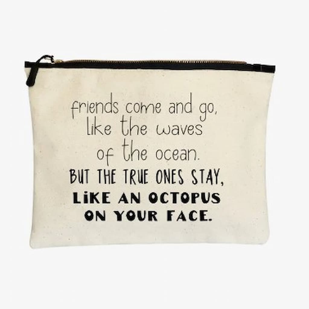 Pretty Clever Words Canvas Zippered Bag - Paradise Fibers