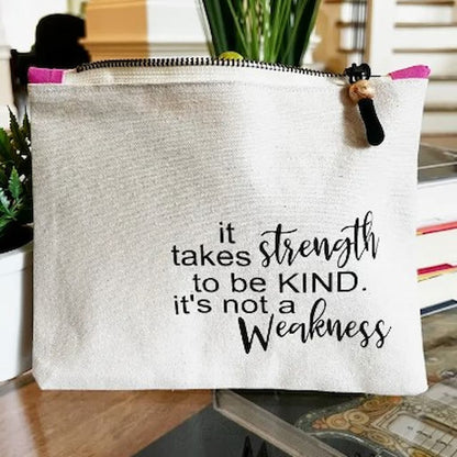 Pretty Clever Words Canvas Zippered Bag - Paradise Fibers