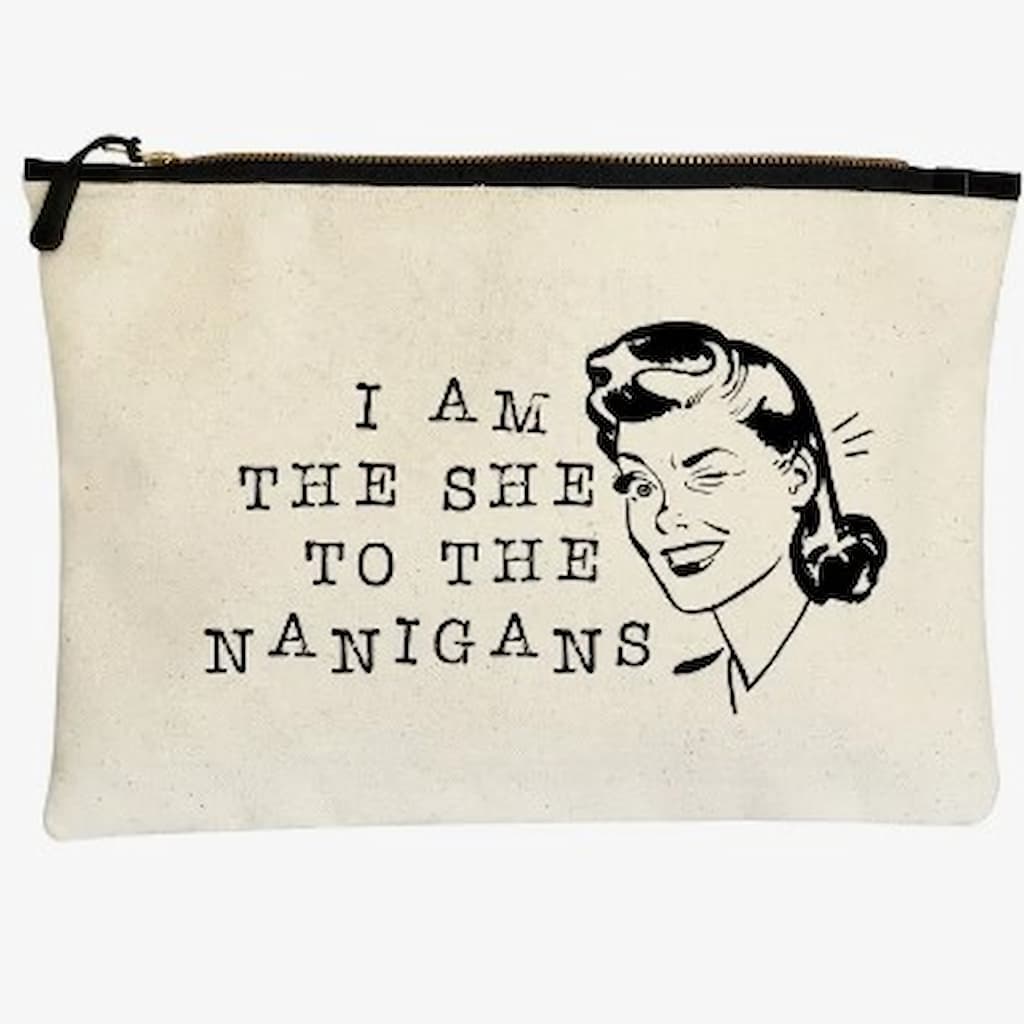 Pretty Clever Words Canvas Zippered Bag - Paradise Fibers