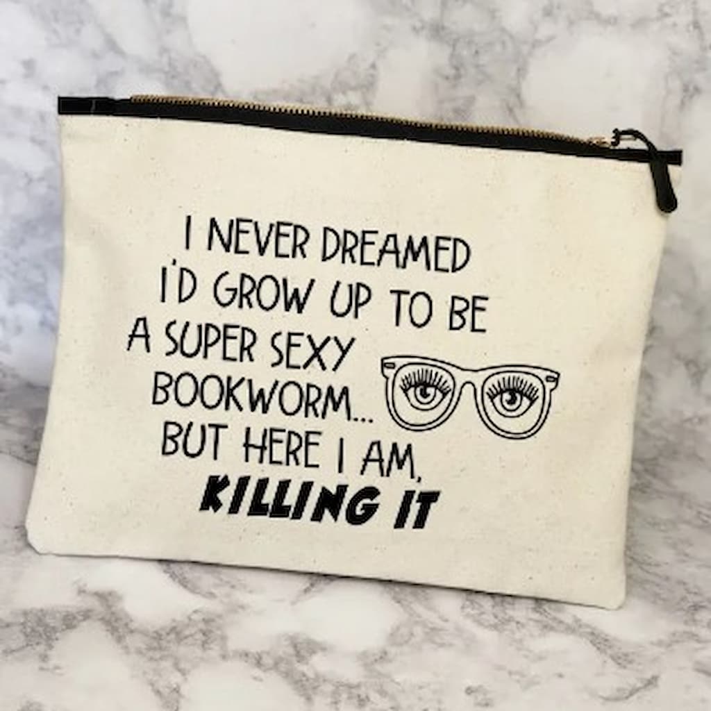 Pretty Clever Words Canvas Zippered Bag - Paradise Fibers