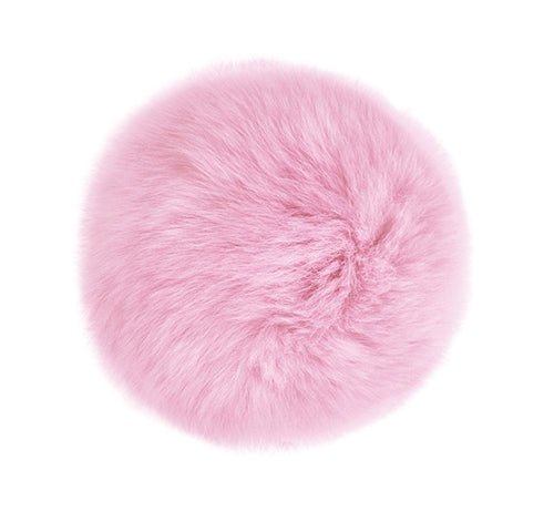 Rabbit Fur Pom Poms 2.5" - Pink - Paradise Fibers