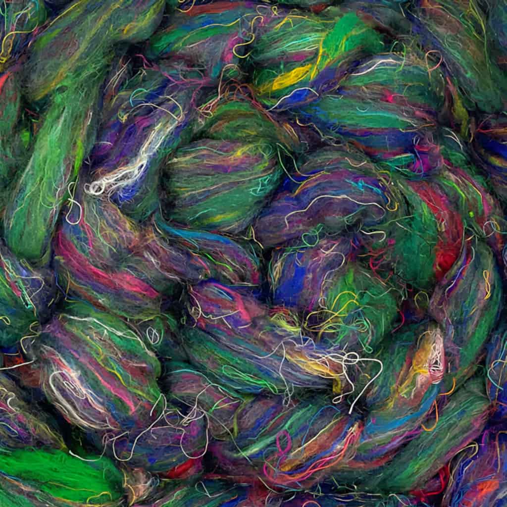 Recycled Sari Silk Pulled Rovings - Paradise Fibers