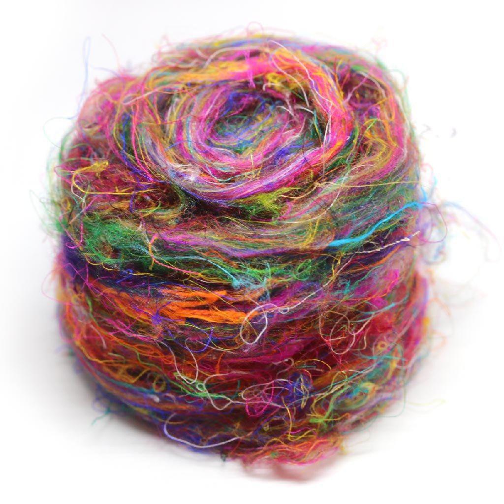 Recycled Sari Silk Pulled Rovings - Paradise Fibers