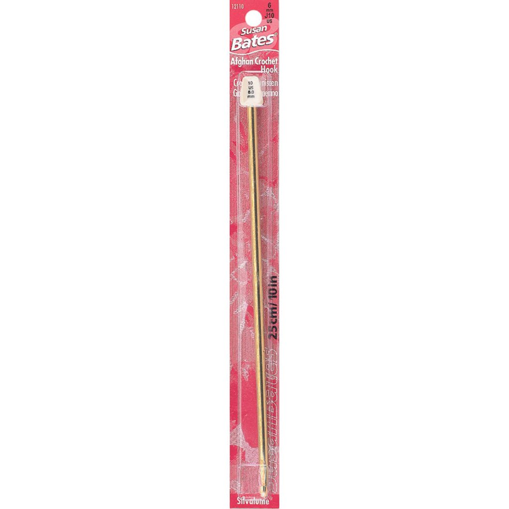 Silvalume Aluminum Afghan Crochet Hook - 10” - Paradise Fibers