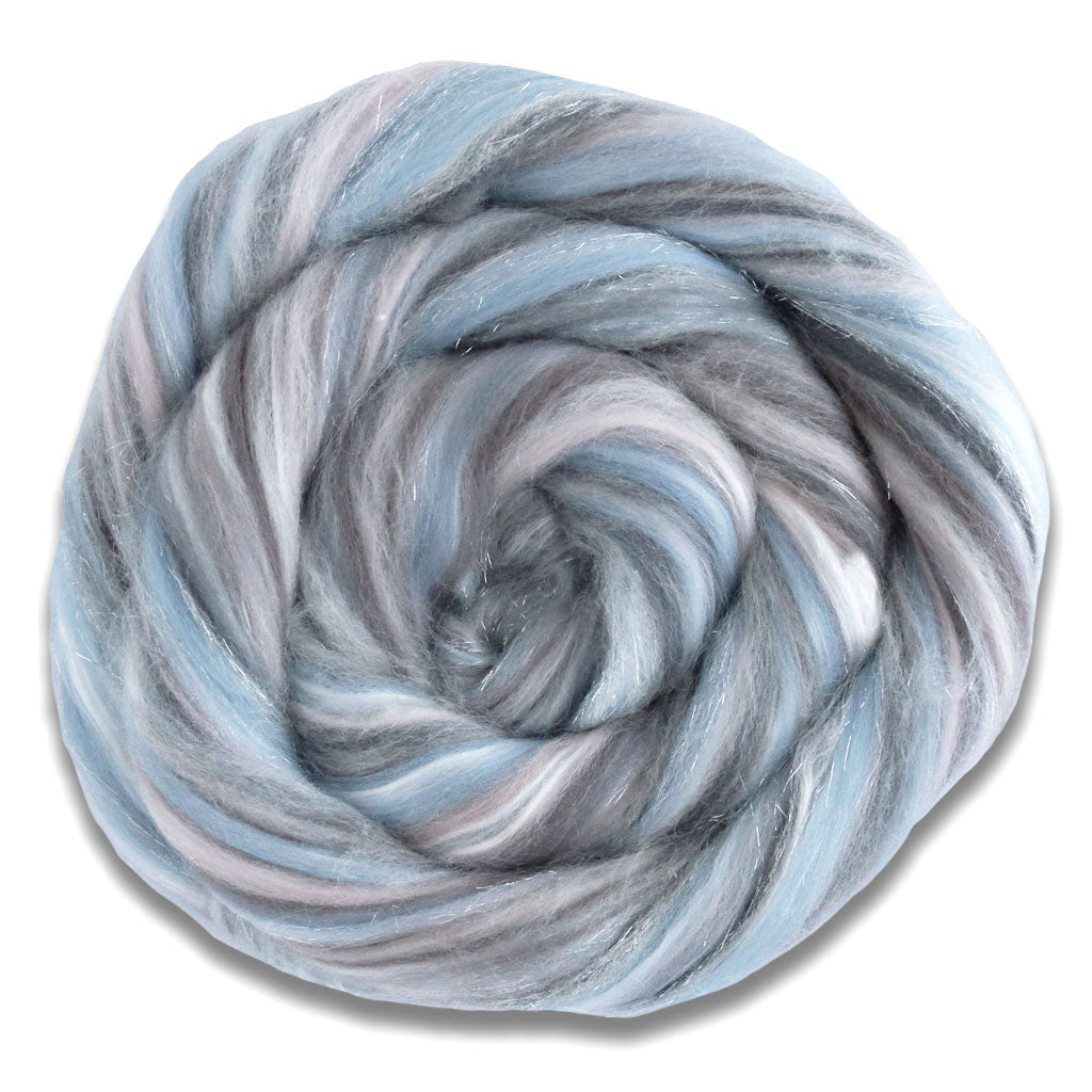 Color Tree of Youth. A blend of silver, ice blue, seal grey, and white with a dash of silver sparkle.