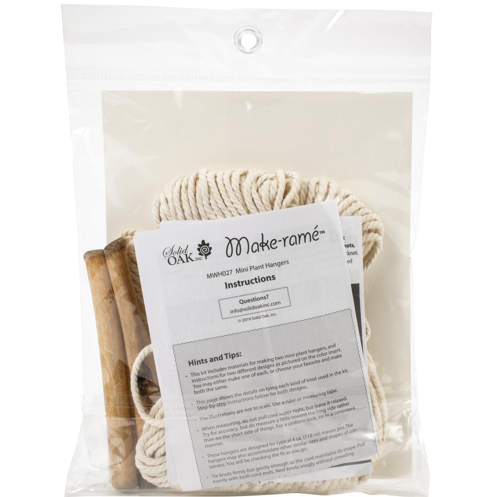 Solid Oak Macramé Plant Hanger Kits - Paradise Fibers
