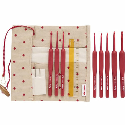 Tulip Etimo Red Crochet Hook with Cushion Grip Set - Paradise Fibers