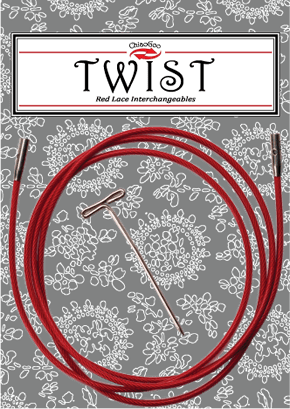 TWIST Red Cables Small and Large size for Interchangeable Needles by ChiaoGoo - Paradise Fibers