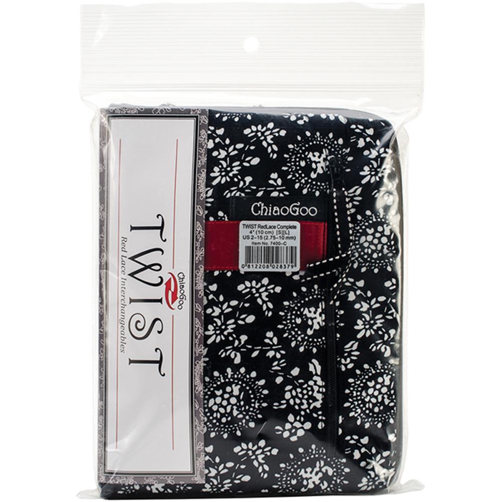 TWIST Red Lace Complete Interchangeable Knitting Needle 4" Tip Set by ChiaoGoo - Paradise Fibers