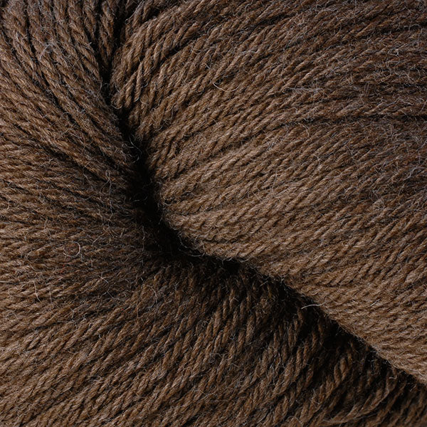 Berroco Vintage Worsted weight yarn in the color Mocha 5103, a coffee brown.