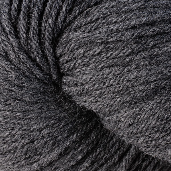 Berroco Vintage Worsted weight yarn in the color Cracked Pepper 5107, a dark medium grey.