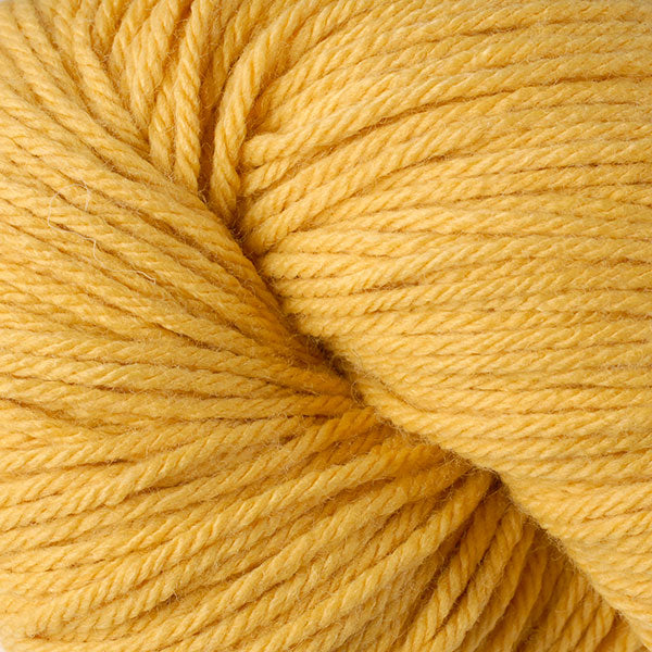 Berroco Vintage Worsted weight yarn in the color Sunny 5121, a warm yellow.
