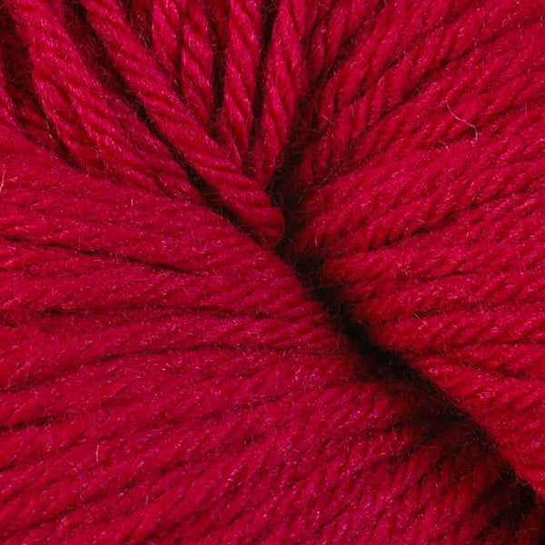Berroco Vintage Worsted weight yarn in the color Cardinal 5151, a bright red.