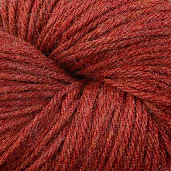 Berroco Vintage Worsted weight yarn in the color Red Pepper 5173, a fiery heathered red.