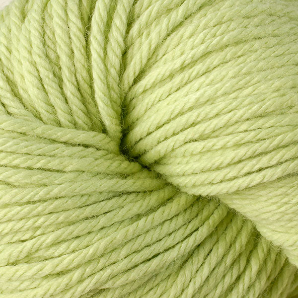 Berroco Vintage Chunky weight yarn in the color Kiwi 6124, a light spring green.