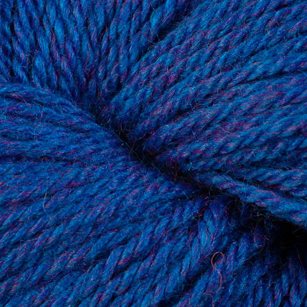 Berroco Vintage DK weight yarn in the color Blue Moon 21191, a vibrant heathered blue.