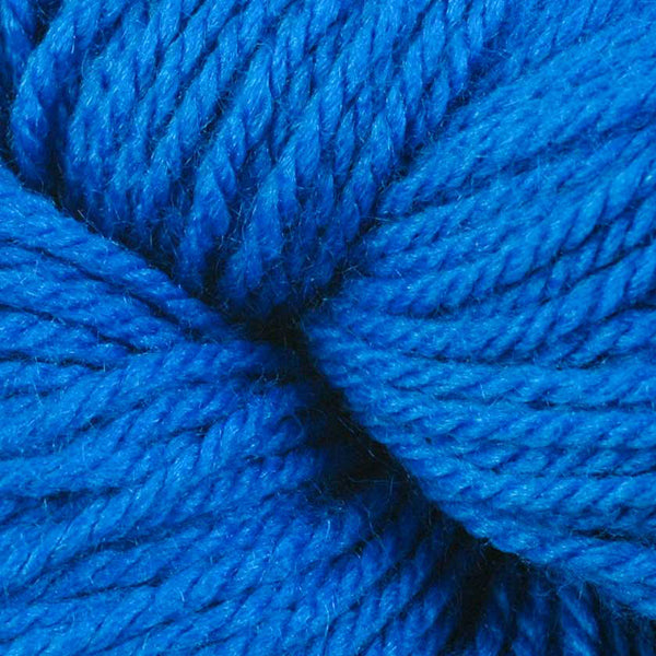Berroco Vintage DK weight yarn in the color Blue Note 2153, a bright blue.