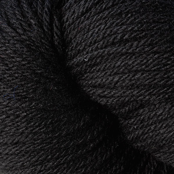 Berroco Vintage DK weight yarn in the color Cast Iron 2145, a solid black.