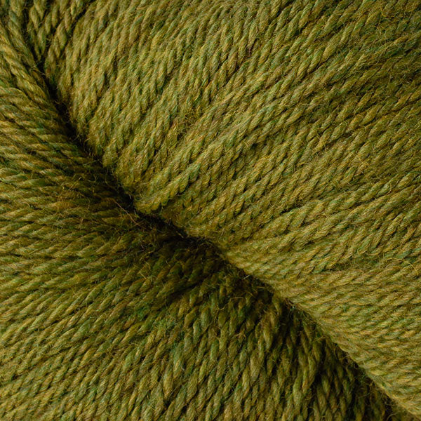 Berroco Vintage DK weight yarn in the color Fennel 2175, a heathered yellowish green.