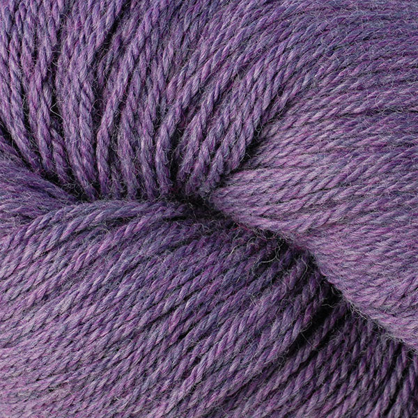 Berroco Vintage DK weight yarn in the color Lilac 2183, a warm heathered purple.